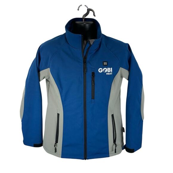 GOBI Heated Softshell Jacket Blue Size Medium Womens With Battery + Charger - Picture 1 of 10
